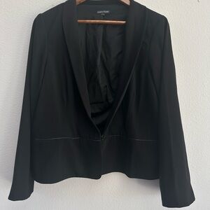 Eileen Fisher Black Tailored Blazer Short Interview Outfit Women's XL